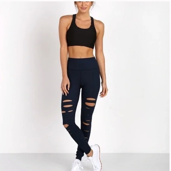 ALO Yoga Pants - Alo Yoga Women's High Waisted Ripped Warrior Legging